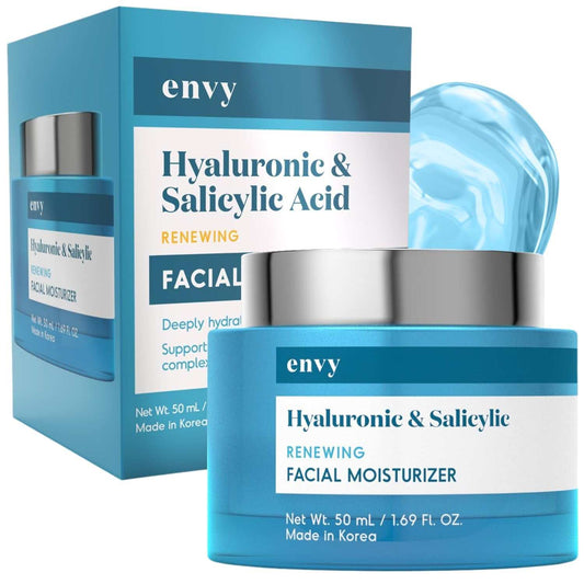 KOREAN SKINCARE EXCELLENCE: Experience the premium quality of Korean skincare with our Envy Hyaluronic & Salicylic Acid Face Moisturizer Cream. Perfectly crafted