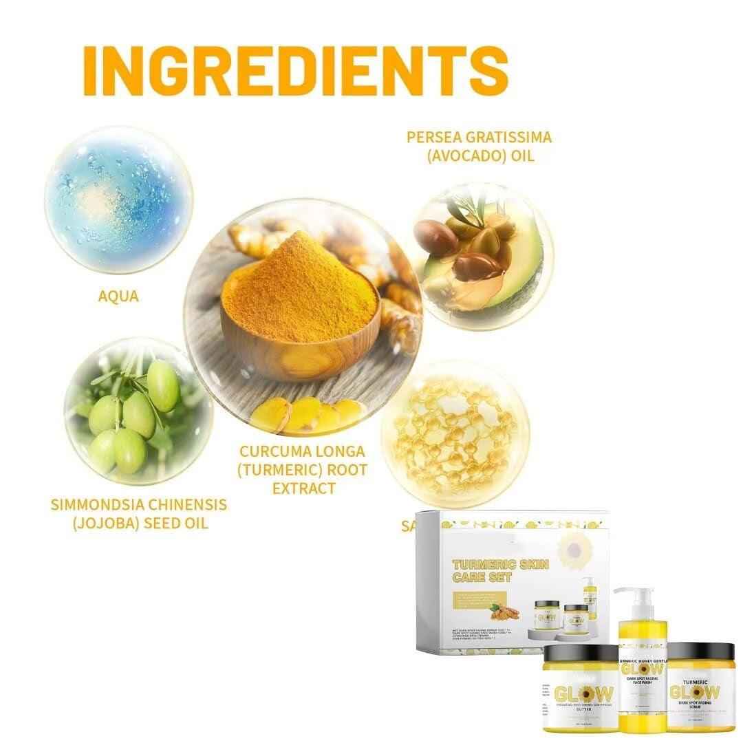 Turmeric Glow Combo Skincare Set Face Wash Scrub Butter anti Aging