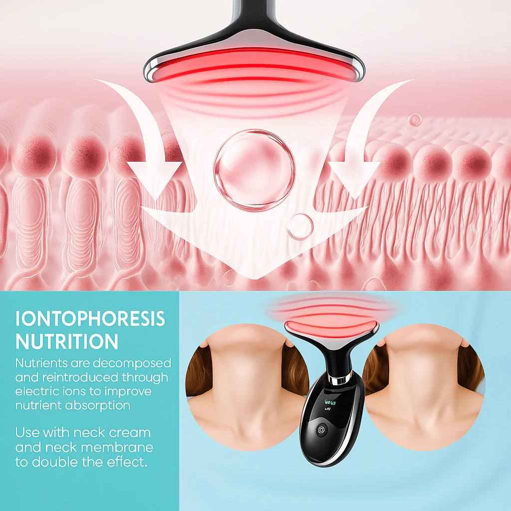 Neck Face Lifting Massager Skin Tighten Device LED anti Wrinkle Double Chin US