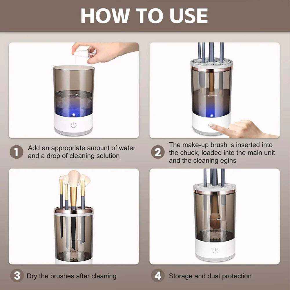 Automatic Brush Cleaner Electric Makeup