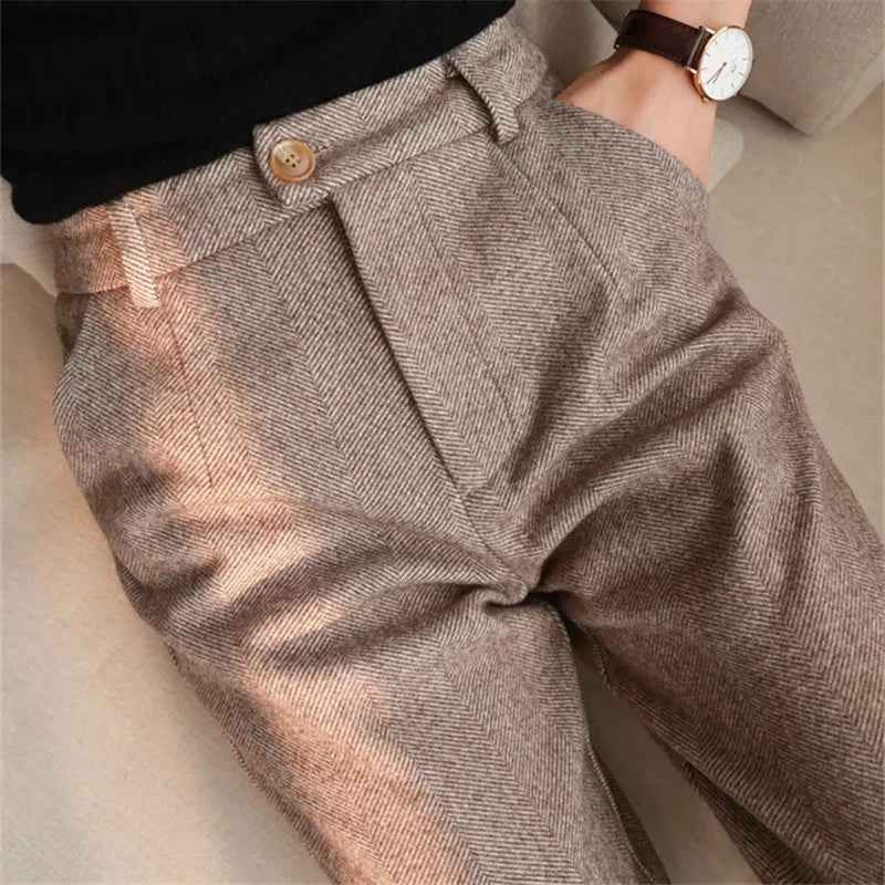 Woolen Pants Women'S Harem Pencil Pants 2026 Autum