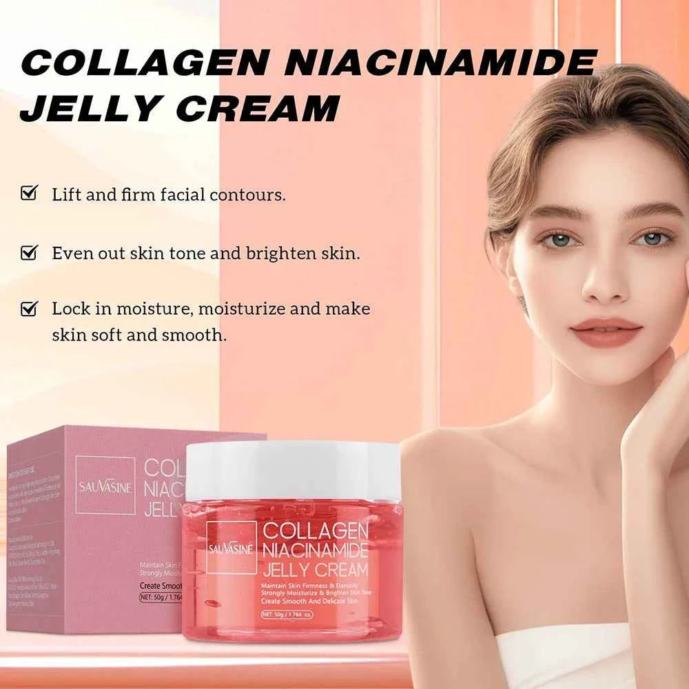 24h Glow & Lifted Collagen Jelly Cream Niacinamide And Hydrolyzed Collagen Strengthen The Skin Barrier And Moisturize The Ski
