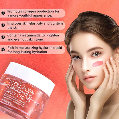 24h Glow & Lifted Collagen Jelly Cream Niacinamide And Hydrolyzed Collagen Strengthen The Skin Barrier And Moisturize The Ski