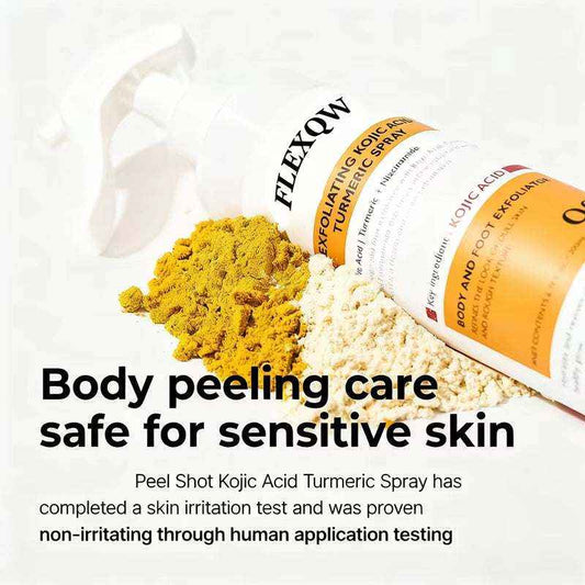 Kojic Acid Turmeric Body Scrub Spray: Deeply Cleanses