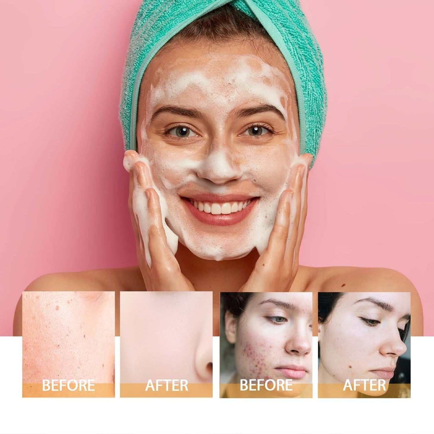 Refresh and rejuvenate your skin with this turmeric facial cleanser, a gentle yet effective foaming face wash designed to deeply cleanse and brighten your complexion