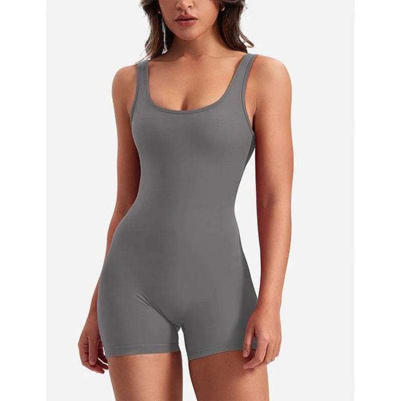 Jumpsuits for Women Sexy Backless One Piece Jumpsuit Shorts Sleeveless Tummy Control V Back Scrunch Bodycon RomperWomen Backless V Back Jumpsuits Shorts Scrunch Butt