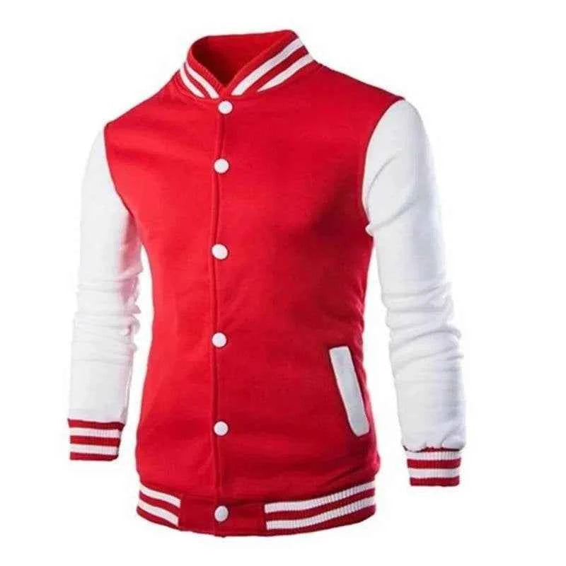 Hoodies Men Baseball Jacket Men Fashion Design Wine Red Mens