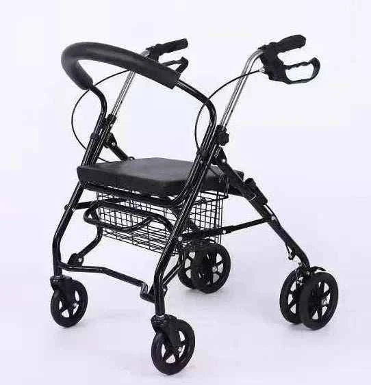 High Quality Foldable Aluminum Outdoor Shopping Medical Rollator Walker with Seat