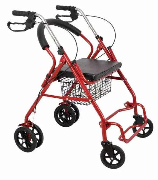 High Quality Foldable Aluminum Rollator Walker with Seat for Outdoor Shopping and Medical Use fastdrop shop Black spray