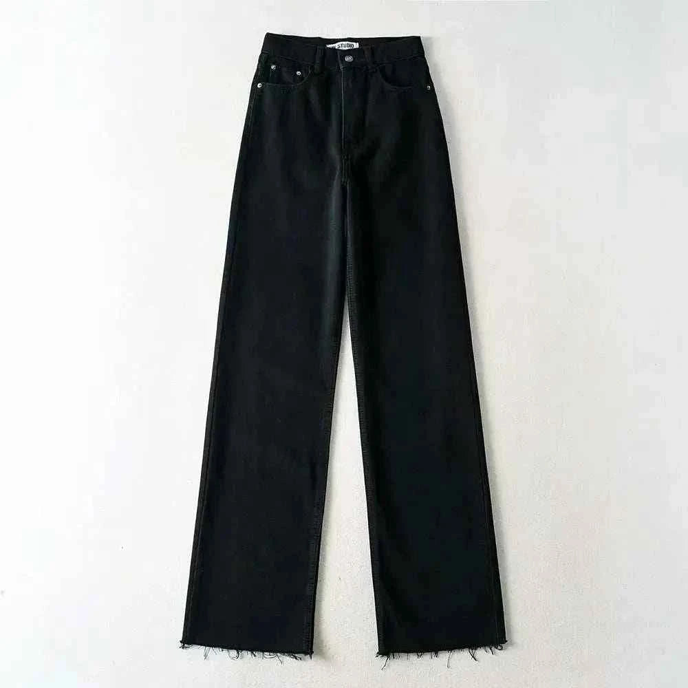 XS-L Casual Fashion Straight Leg Women Jeans Denim Bottom