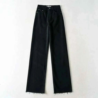 XS-L Casual Fashion Straight Leg Women Jeans Denim Bottom