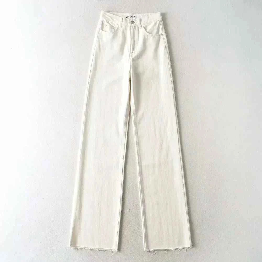 XS-L Casual Fashion Straight Leg Women Jeans Denim Bottom