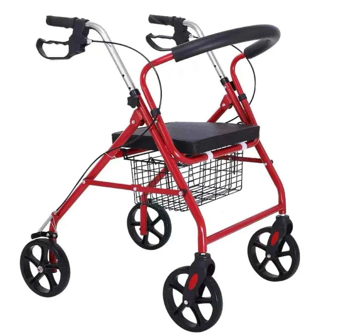 High Quality Foldable Aluminum Outdoor Shopping Medical Rollator Walker with Seat