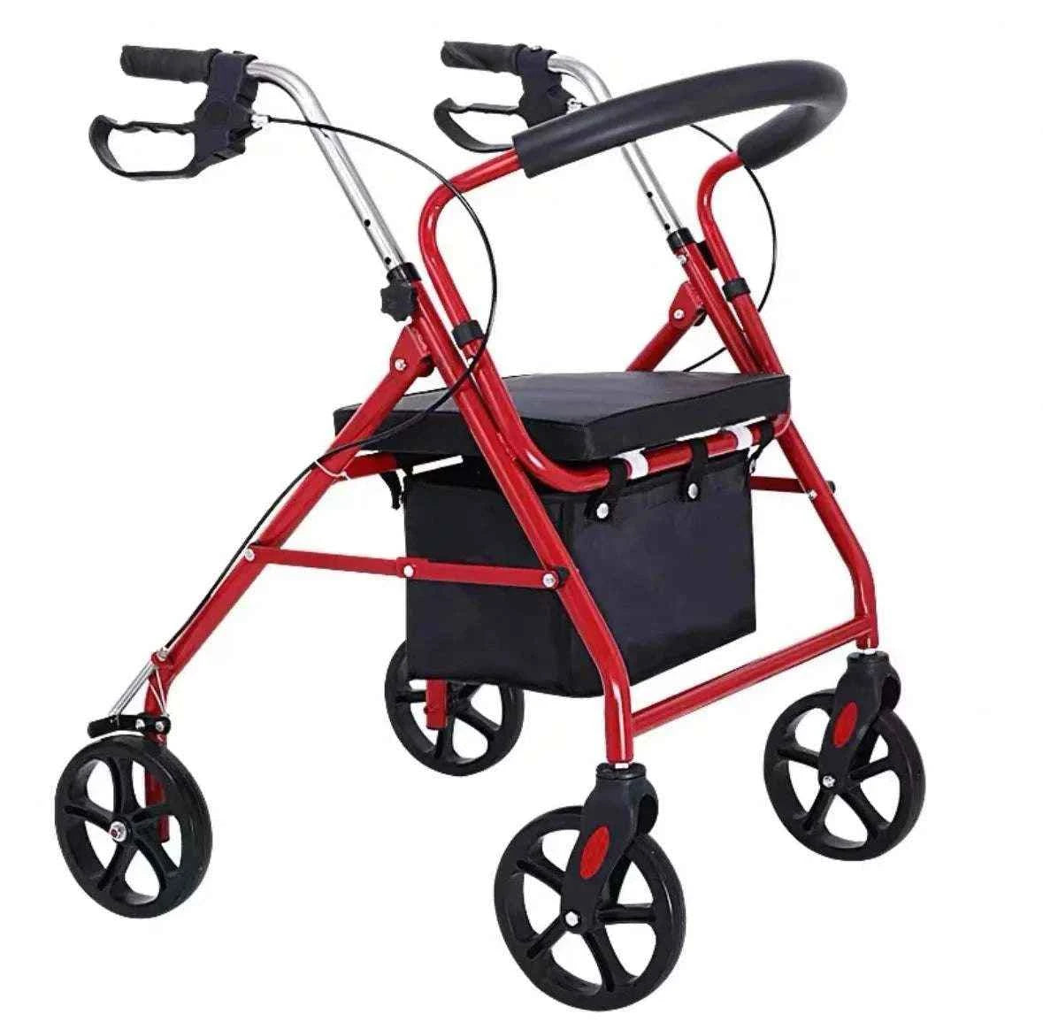 High Quality Foldable Aluminum Outdoor Shopping Medical Rollator Walker with Seat