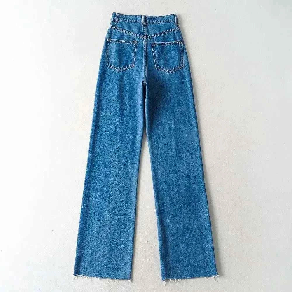 XS-L Casual Fashion Straight Leg Women Jeans Denim Bottom