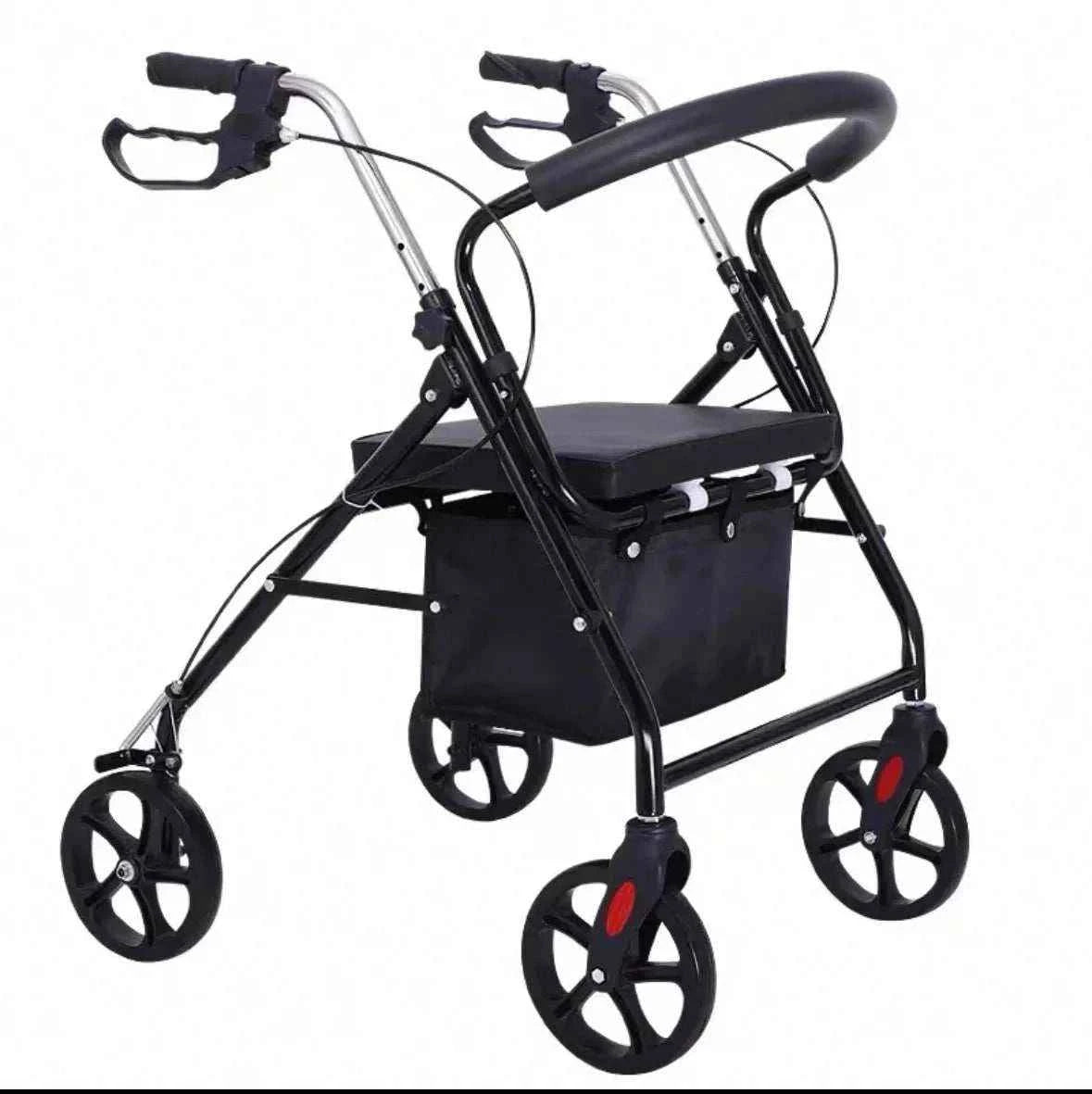 High Quality Foldable Aluminum Outdoor Shopping Medical Rollator Walker with Seat