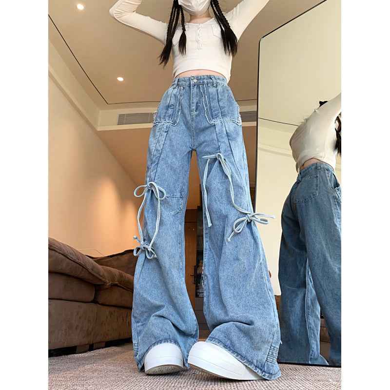 Real shot!!! American Retro Caught Pants Wide-
