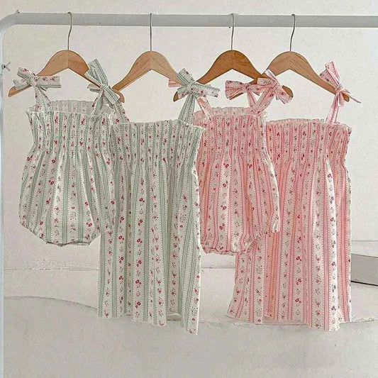 2024 New Summer Girls Princess Dress Sleeveless Cotton Printing