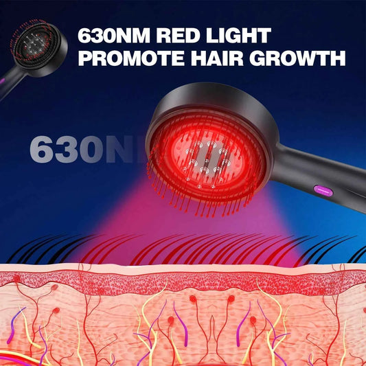 Rechargeable Hair Growth Comb Vibration Massage Comb Red Light