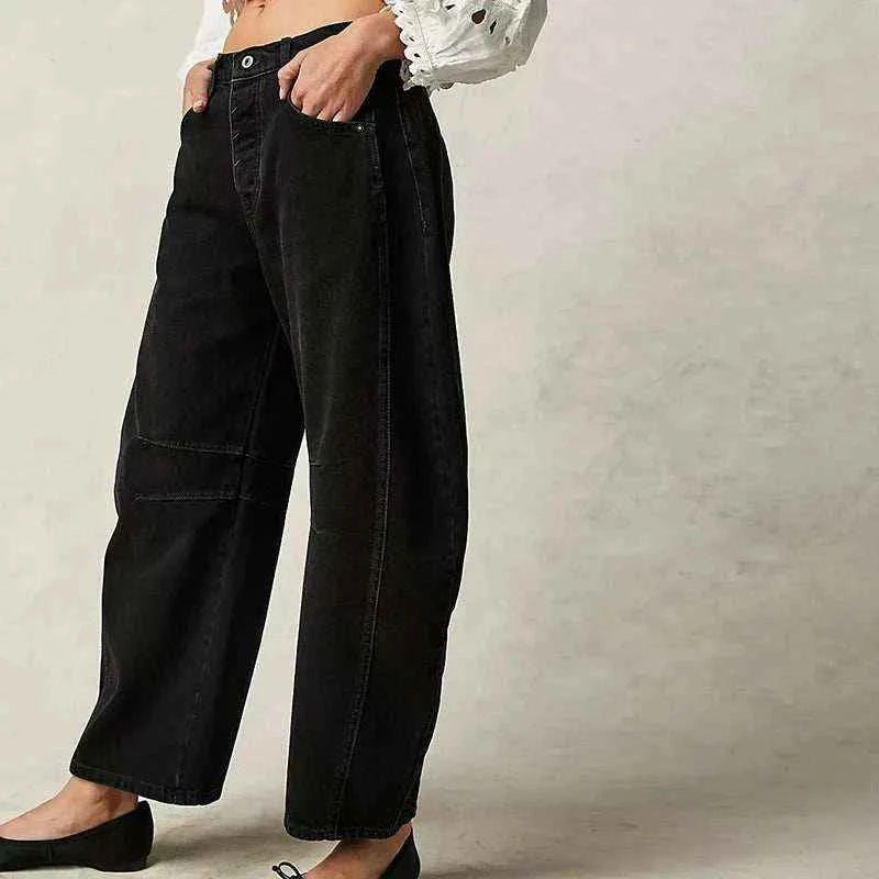 Wide Leg Jeans Woman Casual Loose Y2K Low Waist Denim Pants Boyfriend