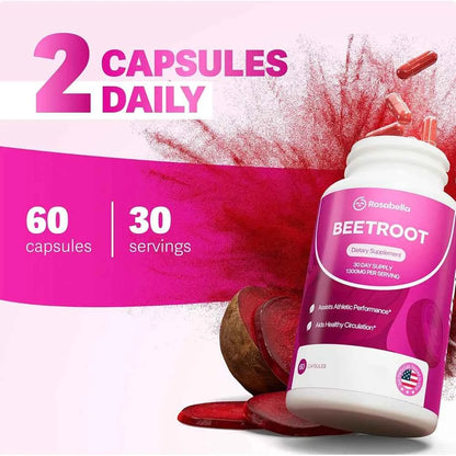 Organic Beet Root Capsules 1300mg - Pure Beet Root Powder Supplement fastdrop shop