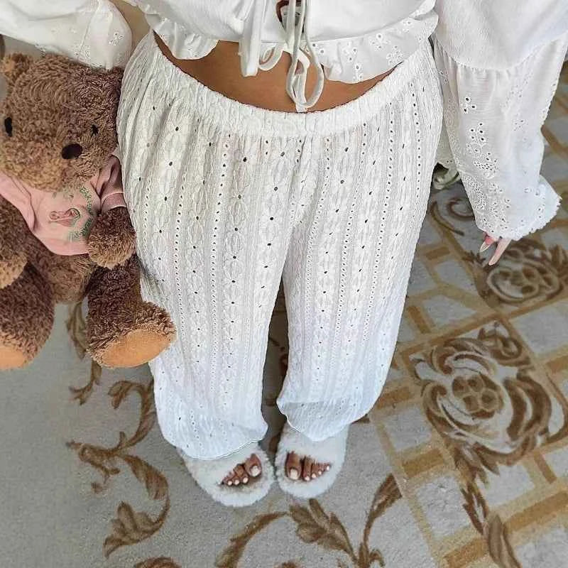 Fall 2025 Jacquard Solid Color Casual Pants