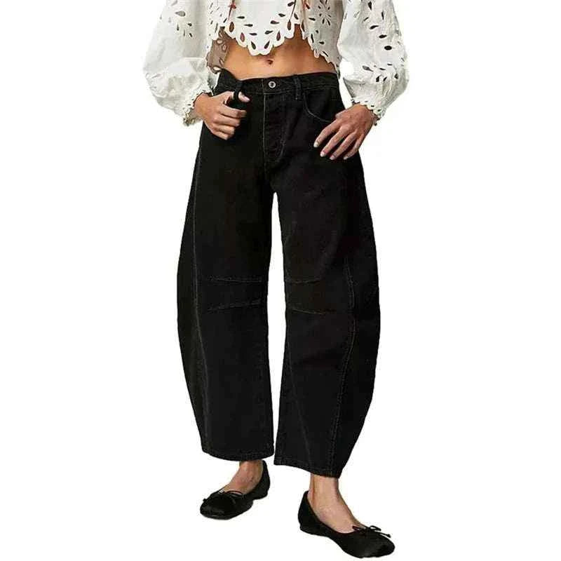 Wide Leg Jeans Woman Casual Loose Y2K Low Waist Denim Pants Boyfriend
