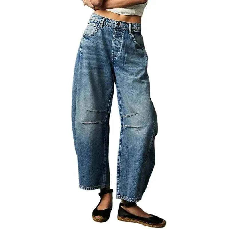 Wide Leg Jeans Woman Casual Loose Y2K Low Waist Denim Pants Boyfriend