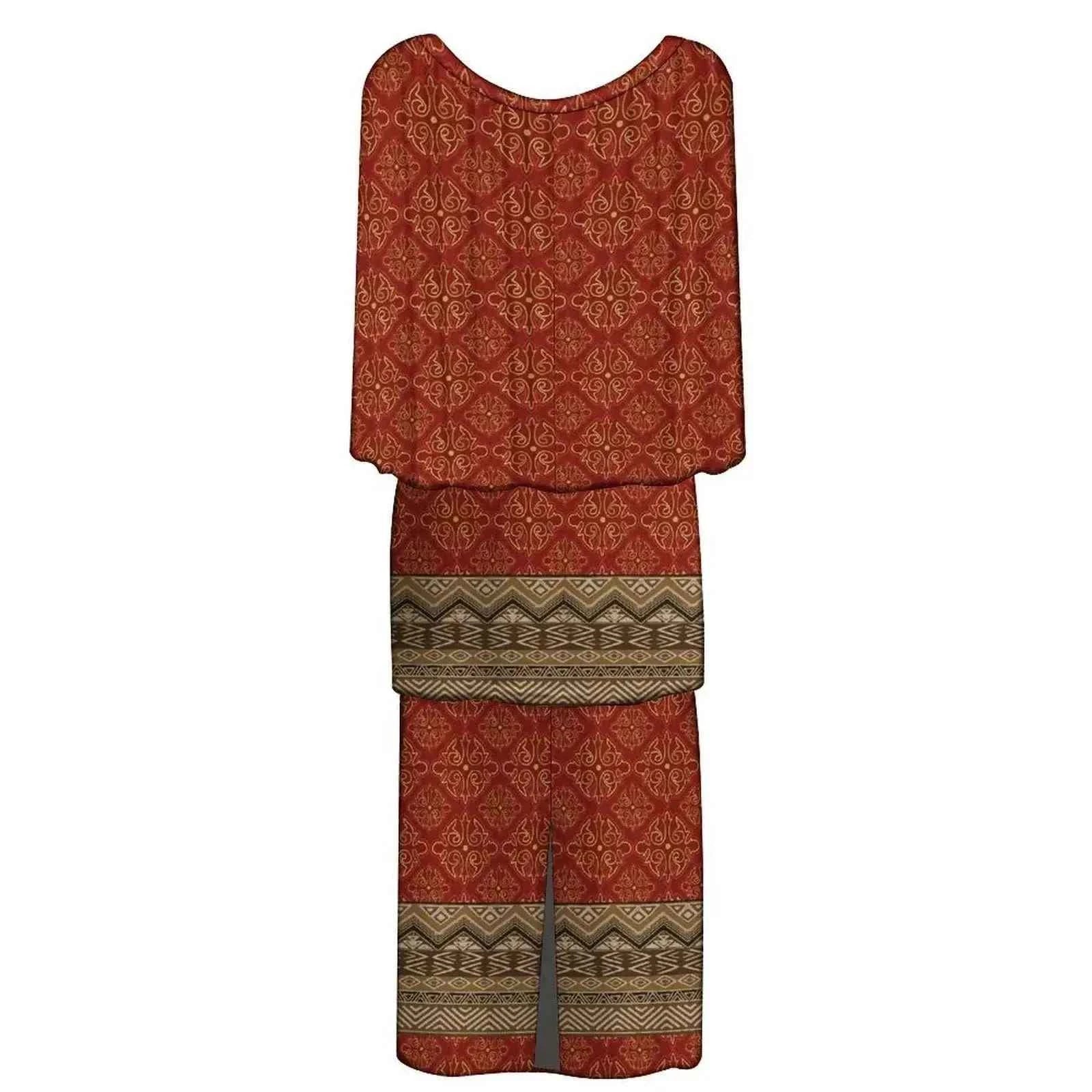 New Style Polynesian Women Long Dress Puletasi Samoan Custom