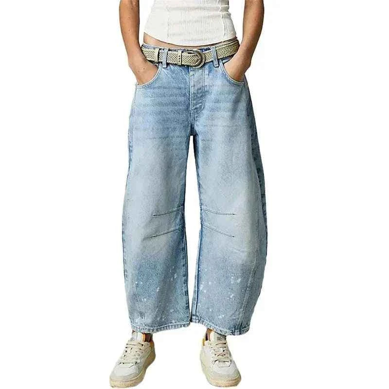 Wide Leg Jeans Woman Casual Loose Y2K Low Waist Denim Pants Boyfriend
