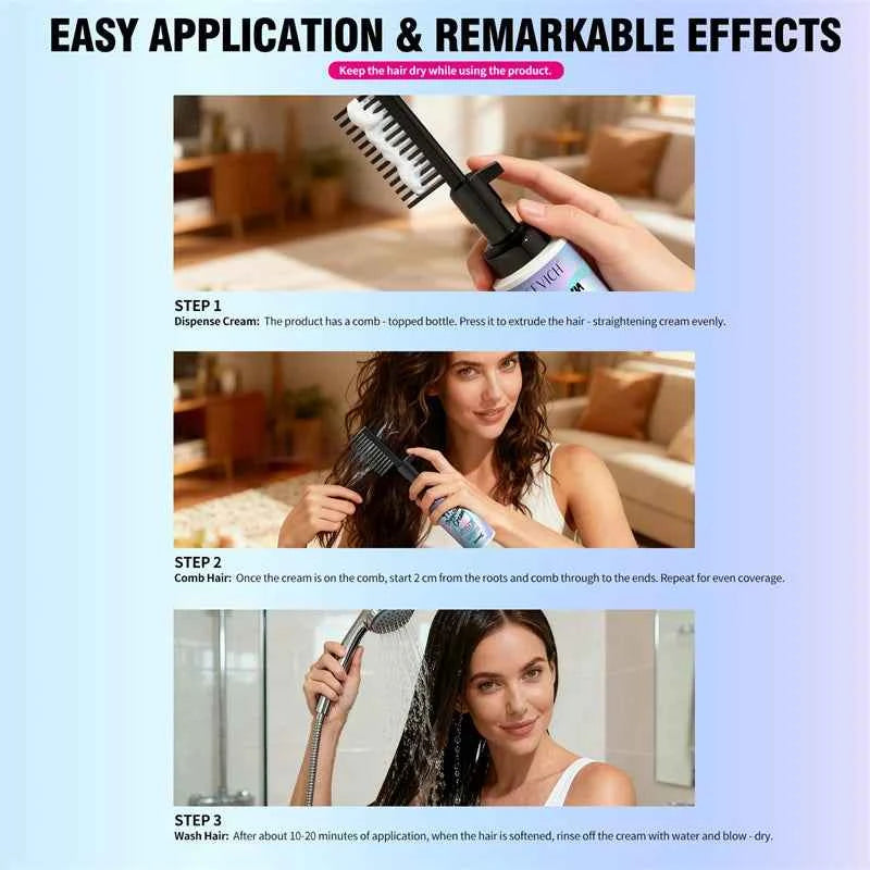 Hair Straightening Cream with Comb Repair Hair
