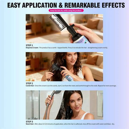 Hair Straightening Cream with Comb Repair Hair