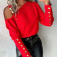 shirt Women Blouse off-shoulder Button Long Sleeve Sexy Autumn