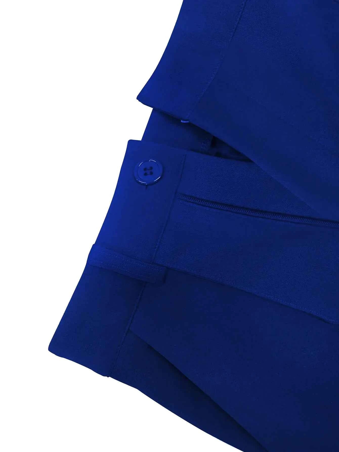 Ladies' solid color front button simple casual commuting elegant straight leg pants
