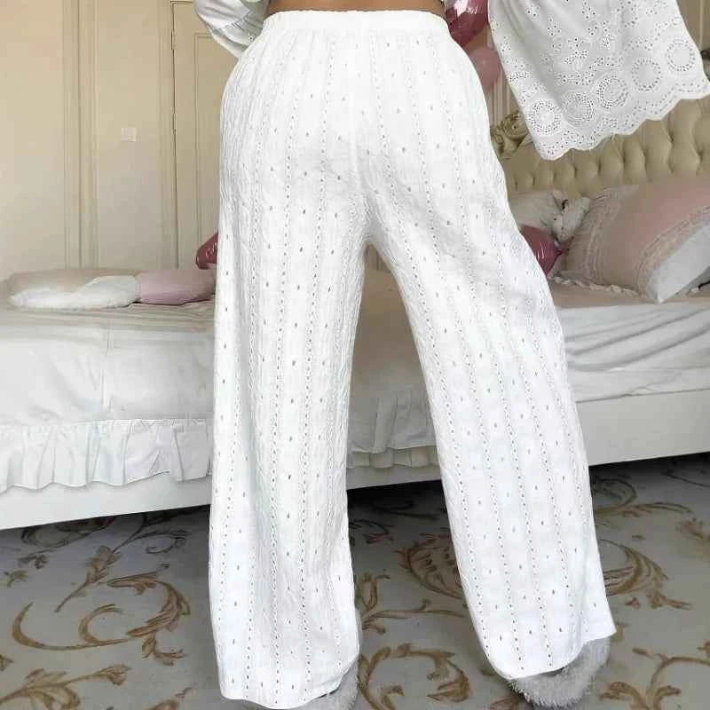 Fall 2025 Jacquard Solid Color Casual Pants