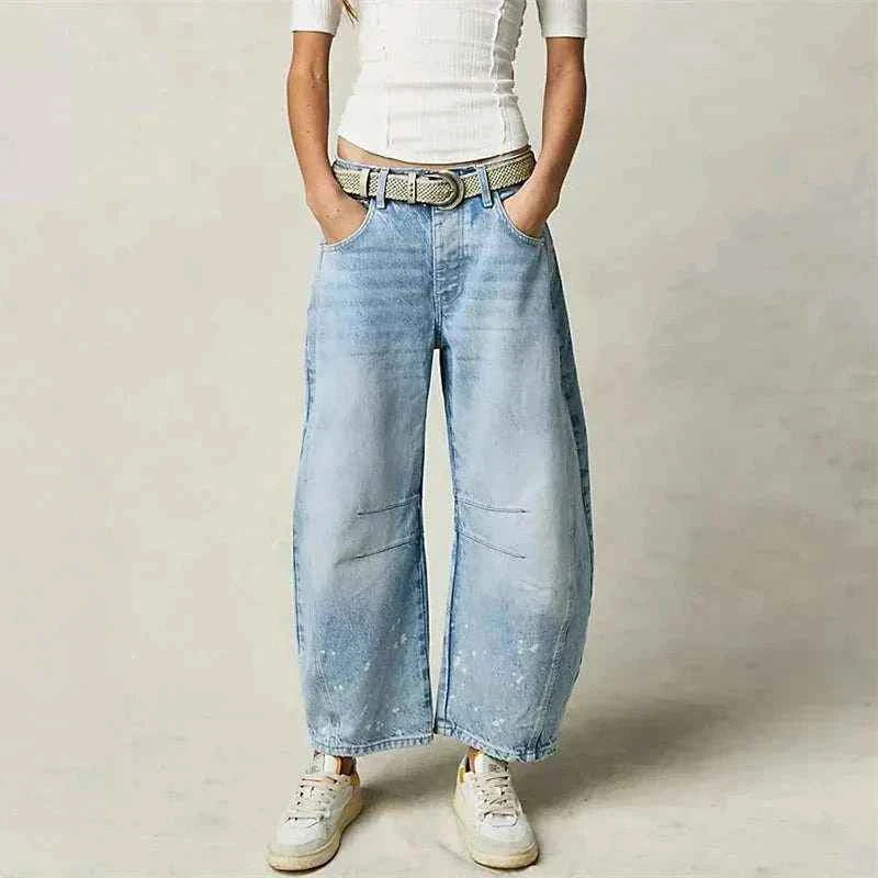 Wide Leg Jeans Woman Casual Loose Y2K Low Waist Denim Pants Boyfriend