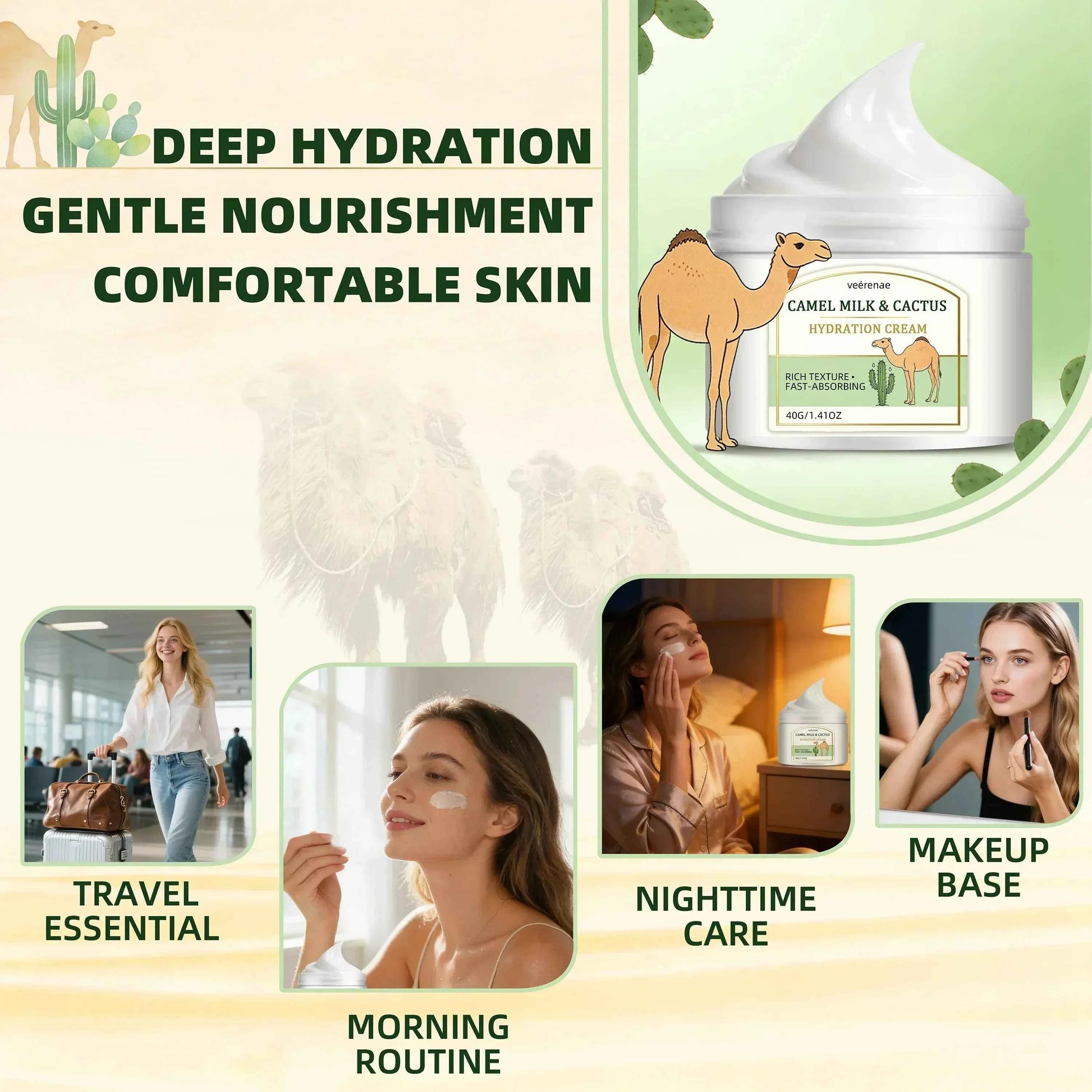 CAMEL MILK CACTUS HYDRATION CREAM – Gentle Hydration Nourishing Face