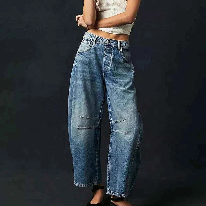 Wide Leg Jeans Woman Casual Loose Y2K Low Waist Denim Pants Boyfriend
