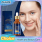 Anti Aging Serum Reduce Wrinkles Fade Fine Lines Whitening with liquid solution packaging and a woman smiling.