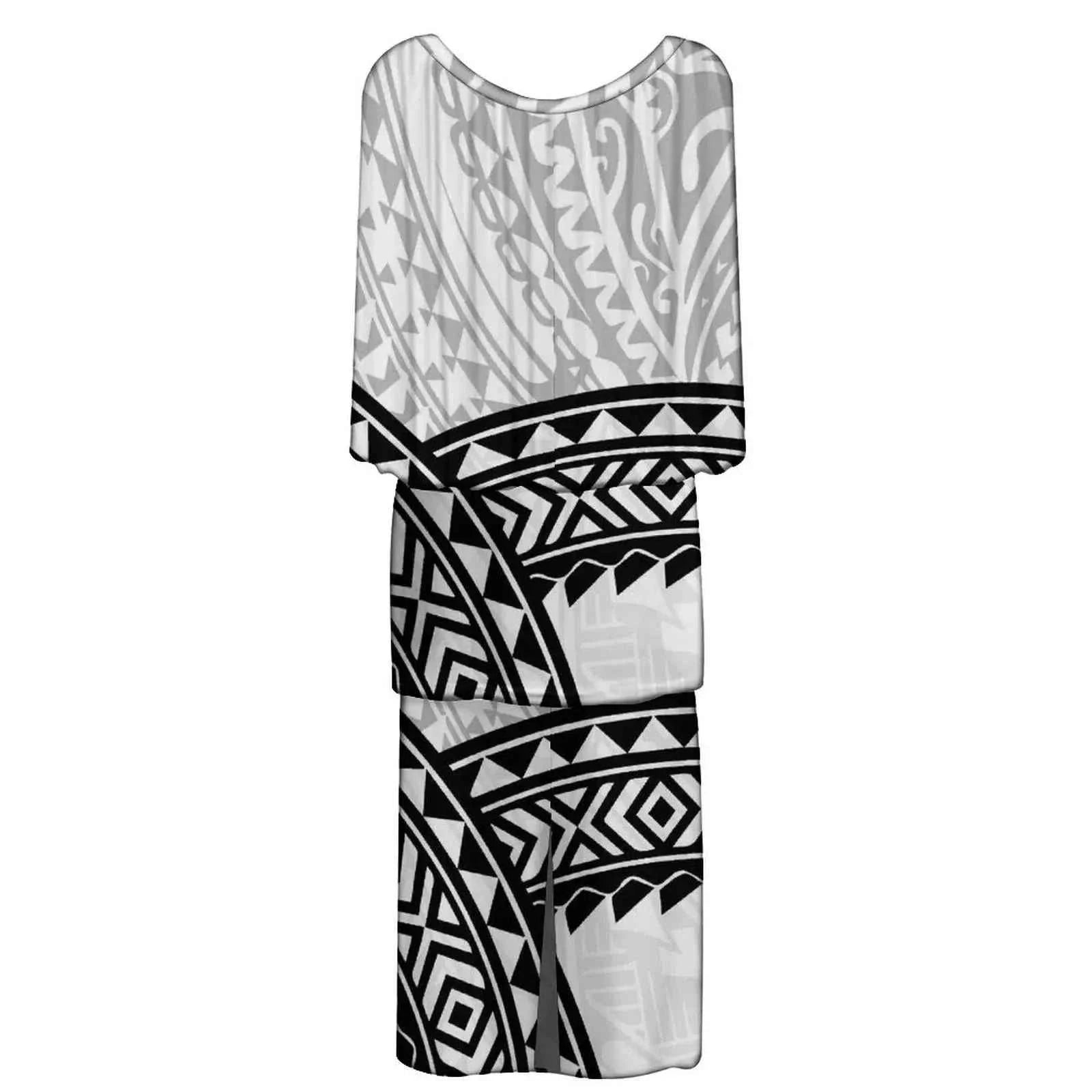New Style Polynesian Women Long Dress Puletasi Samoan Custom