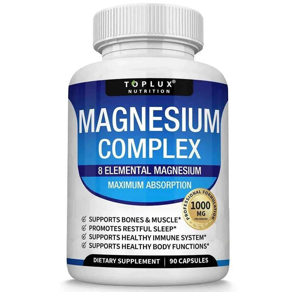 Magnesium Complex Supplement 8 Elemental 1000mg - Magnesium Glycinate, Citrate, Malate,