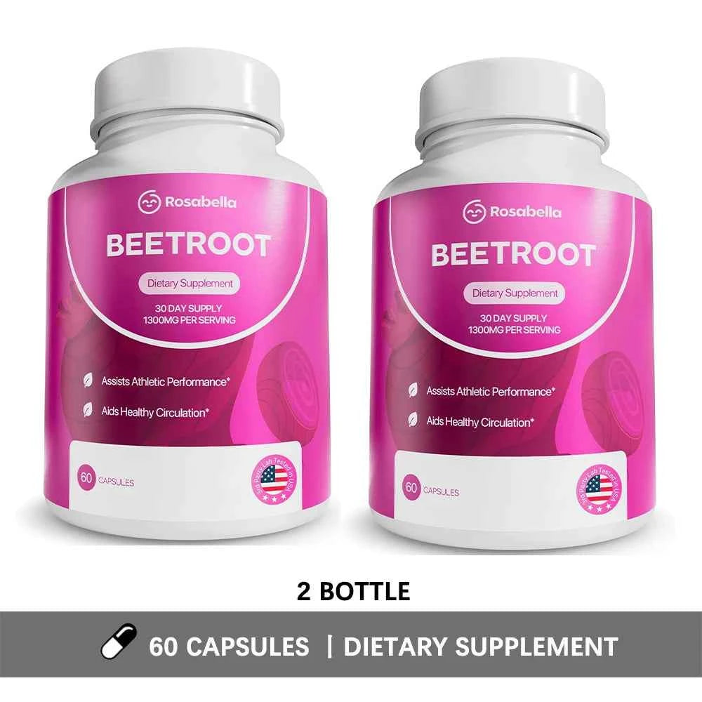 Organic Beet Root Capsules - 1300mg Beet Root Powder