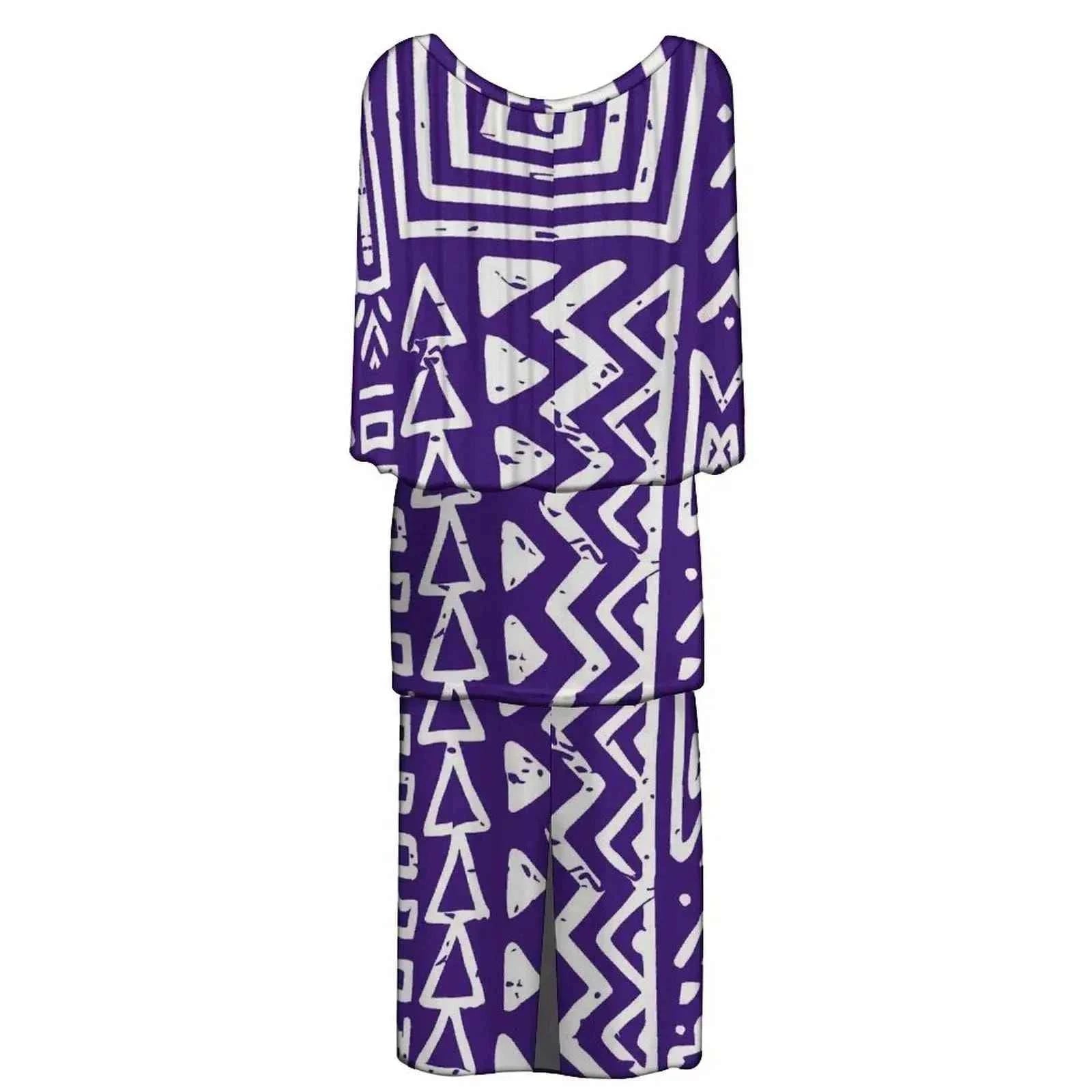 New Style Polynesian Women Long Dress Puletasi Samoan Custom