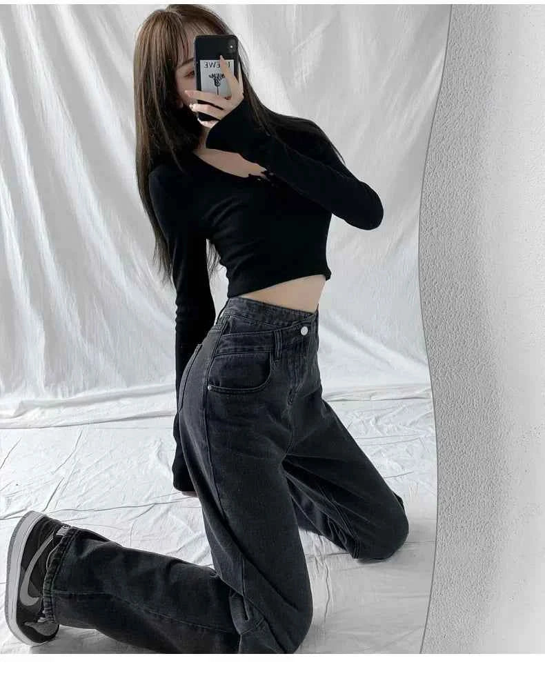 Wide Leg Pants Women Vintage Jeans