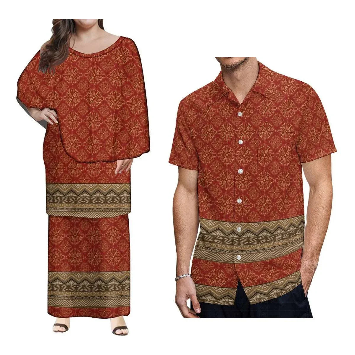 Celebrate culture and elegance with this beautifully designed Polynesian women’s long dress, inspired by traditional Samoan Puletasi styles. Blending heritage with m