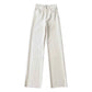 Classic Straight-Leg High-Waisted Denim Jeans with Raw Hem – Multiple Colors Available