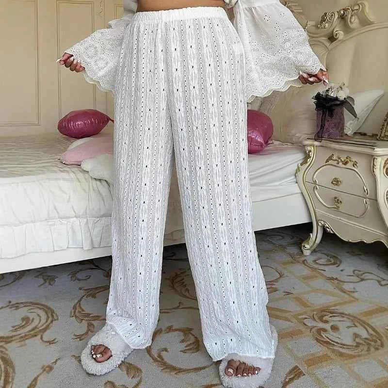 Fall 2025 Jacquard Solid Color Casual Pants