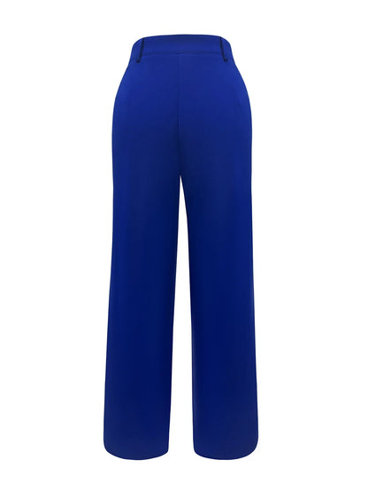Elevate your everyday wardrobe with these ladies’ solid color straight leg pants, designed for effortless style and all-day comfort. Featuring a front button closure