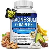 Magnesium Complex Supplement 8 Elemental 1000mg - Magnesium Glycinate, Citrate, Malate,