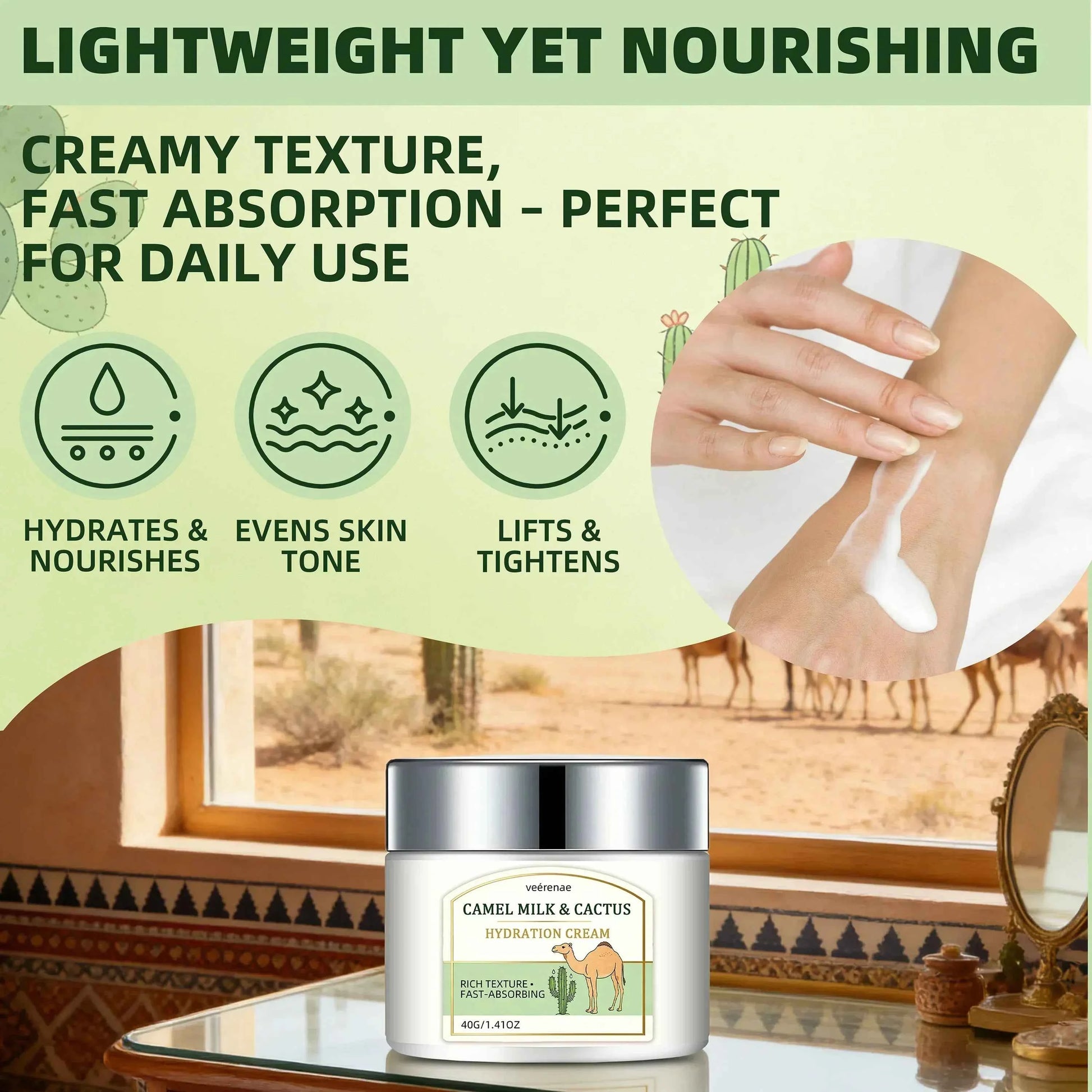 CAMEL MILK CACTUS HYDRATION CREAM – Gentle Hydration Nourishing Face